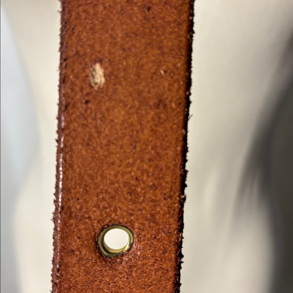 BRAIDED BELT Thick Leather Solid Brass Buckle Western Boahemian Festival Vibes - Picture 6 of 7